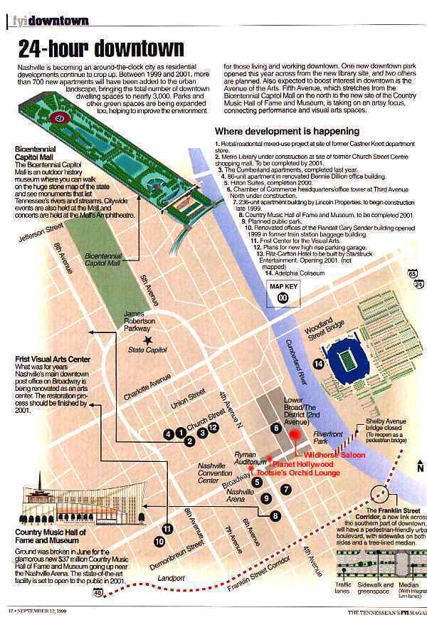 Broadway Nashville Map Attractions