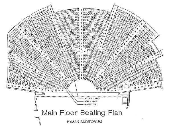 Ryman Seating Chart Views